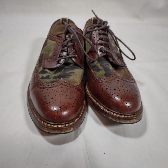 Aldo camo and brown oxford shoes men\'s size 8 leather dressy career main image 6